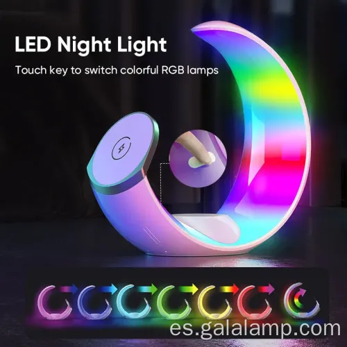 Pequeña luz de luna con lámpara de carga inalámbrica de 15 W